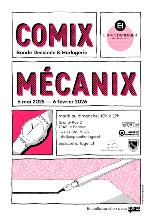 « Comix Mecanix », la nouvelle exposition de l'Espace Horloger de la Vallée de Joux.